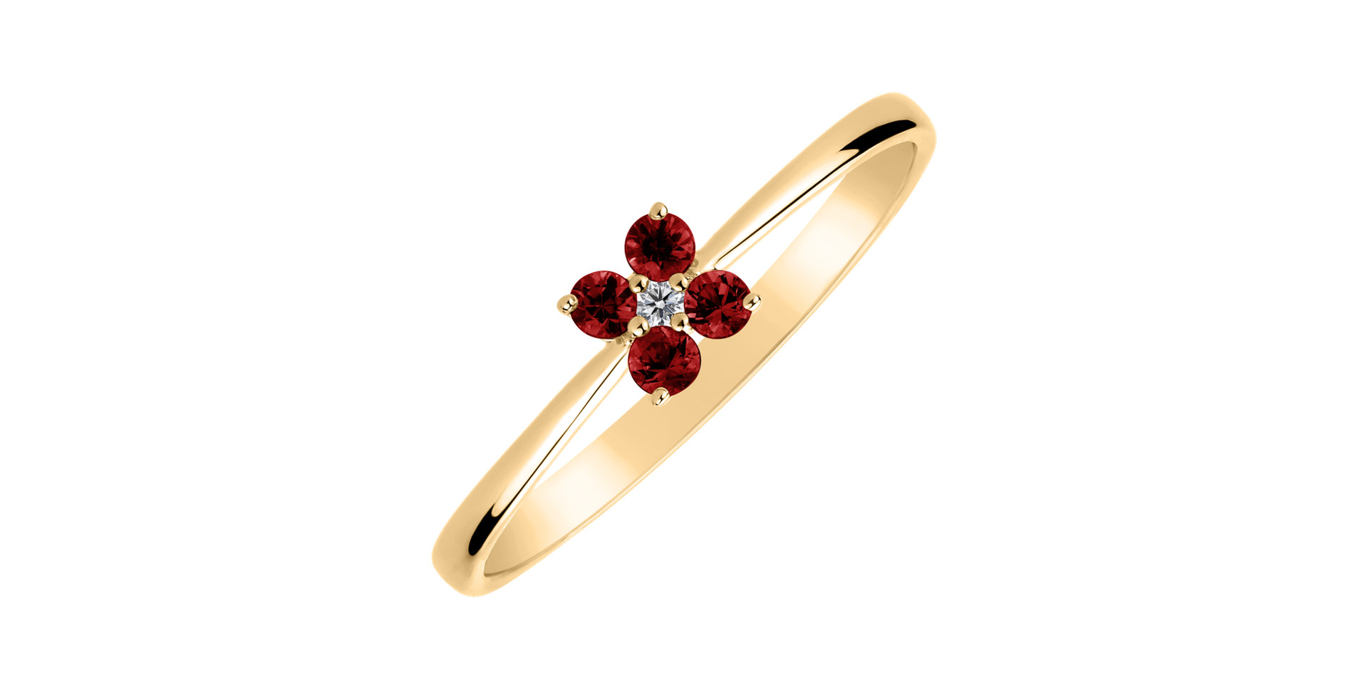 Diamond ring with Ruby Divine Bloom