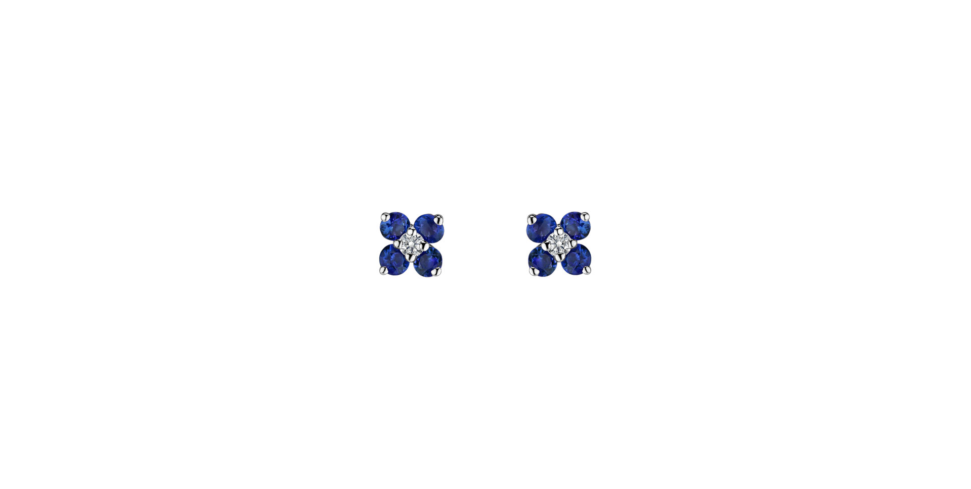 Diamond earrings with Tanzanite Divine Bloom