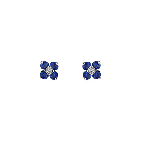 Diamond earrings with Tanzanite Divine Bloom