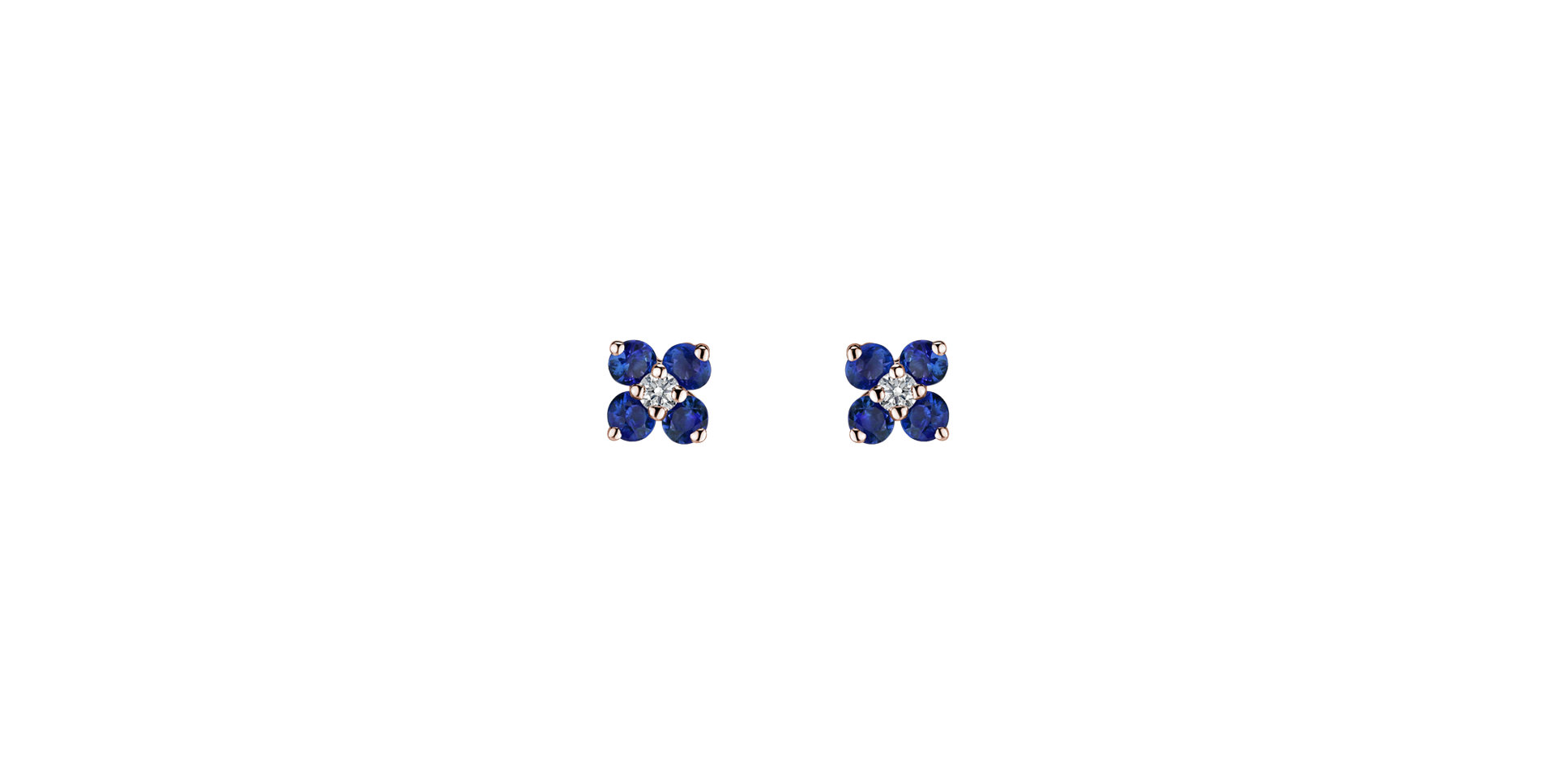 Diamond earrings with Tanzanite Divine Bloom