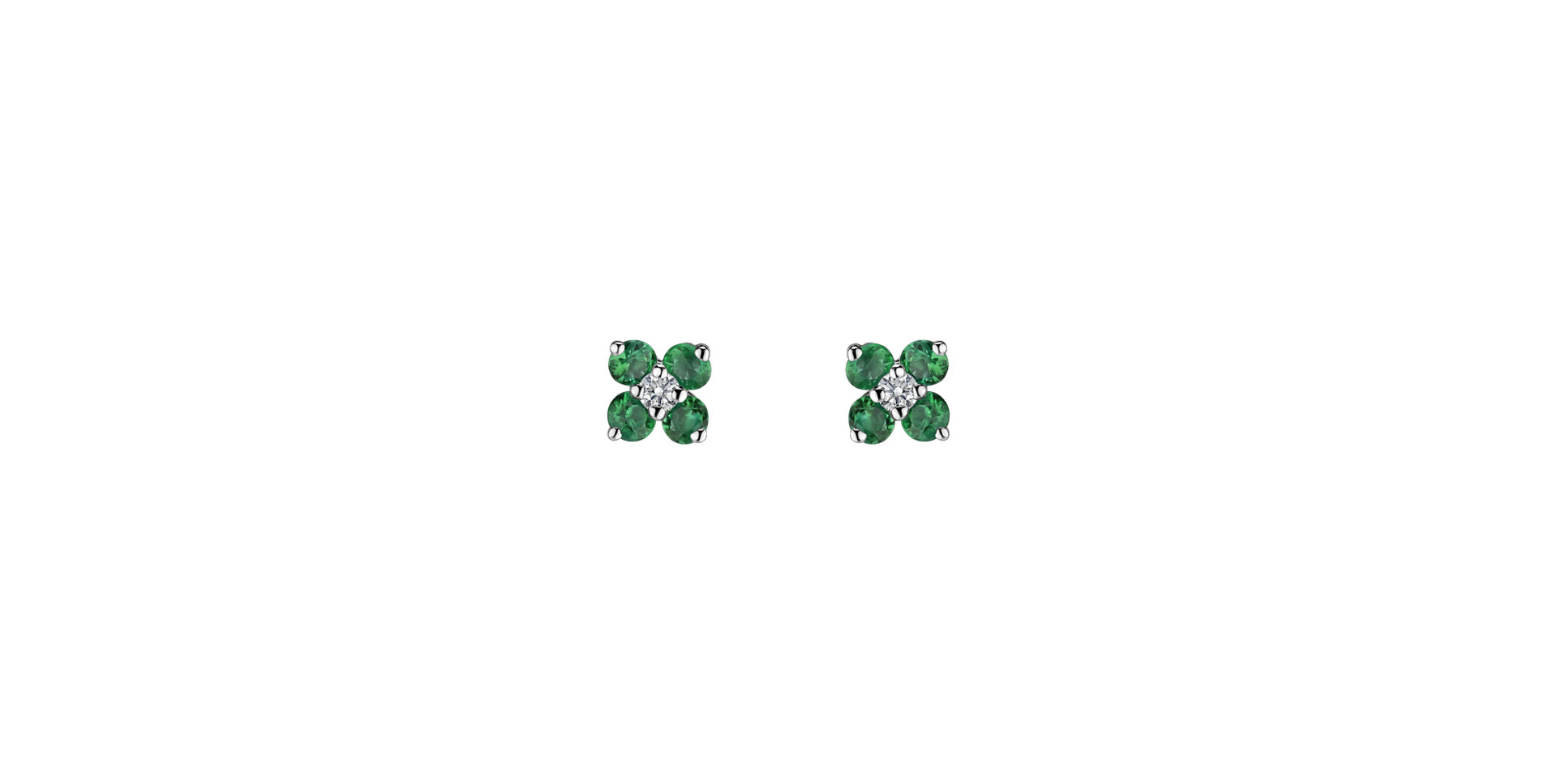 Diamond earrings with Emerald Divine Bloom