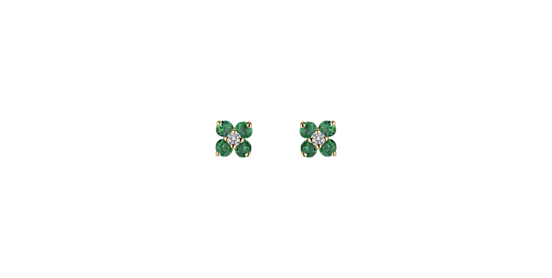 Diamond earrings with Emerald Divine Bloom