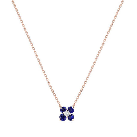 Diamond necklace with Tanzanite Divine Bloom