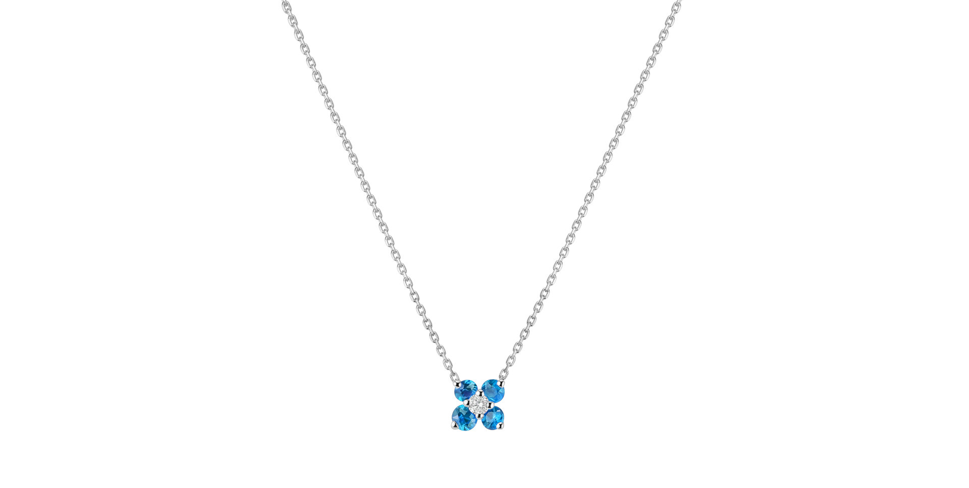 Diamond necklace with Topaz Swiss Divine Bloom