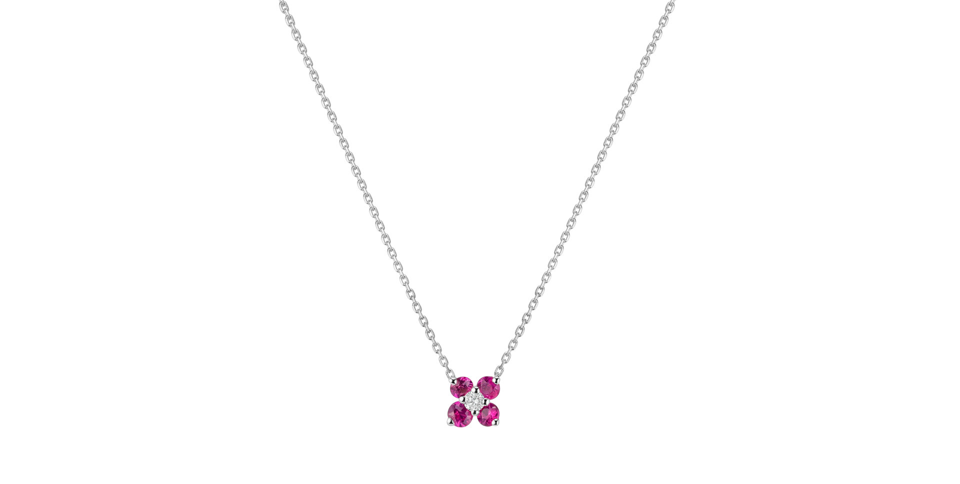 Diamond necklace with Ruby Divine Bloom