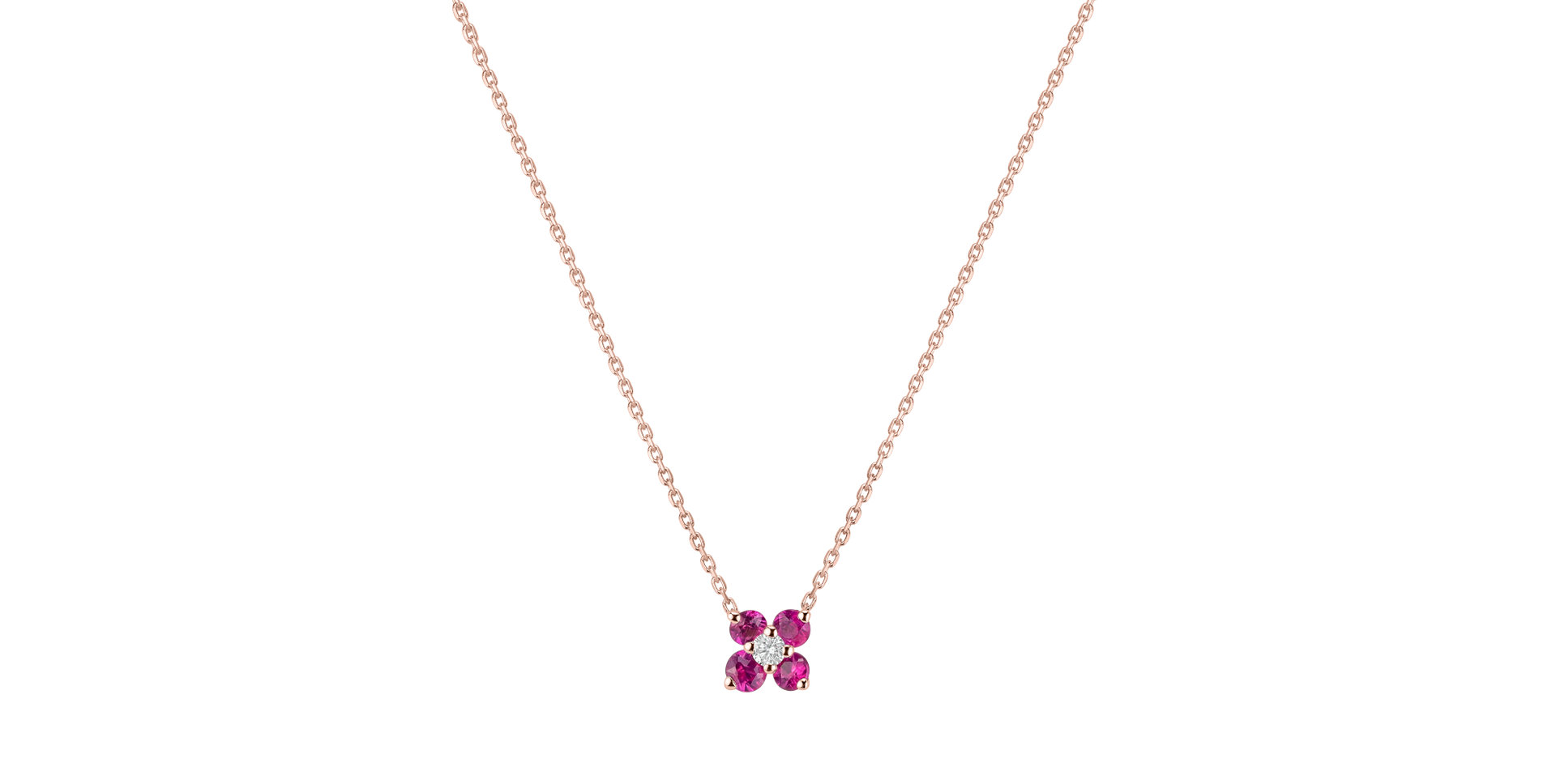 Diamond necklace with Ruby Divine Bloom