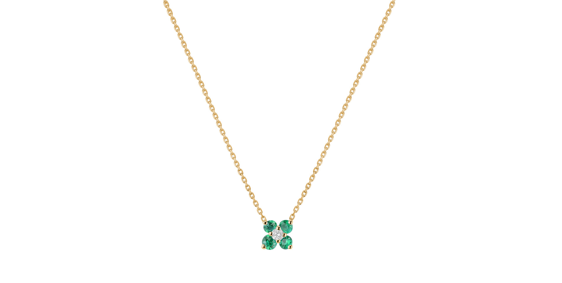 Diamond necklace with Emerald Divine Bloom