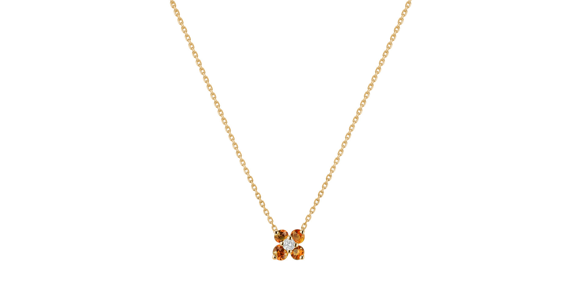 Diamond necklace with Citrine Madeira Divine Bloom