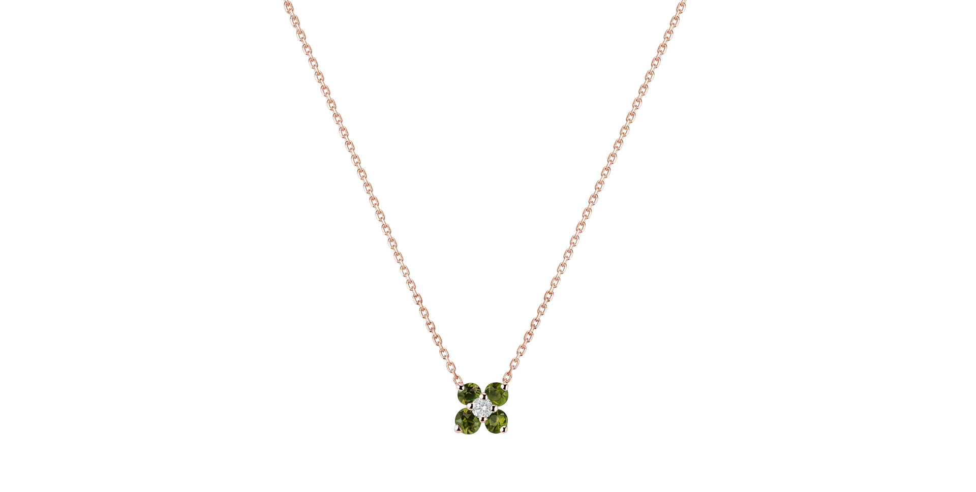 Diamond necklace with Peridot Divine Bloom
