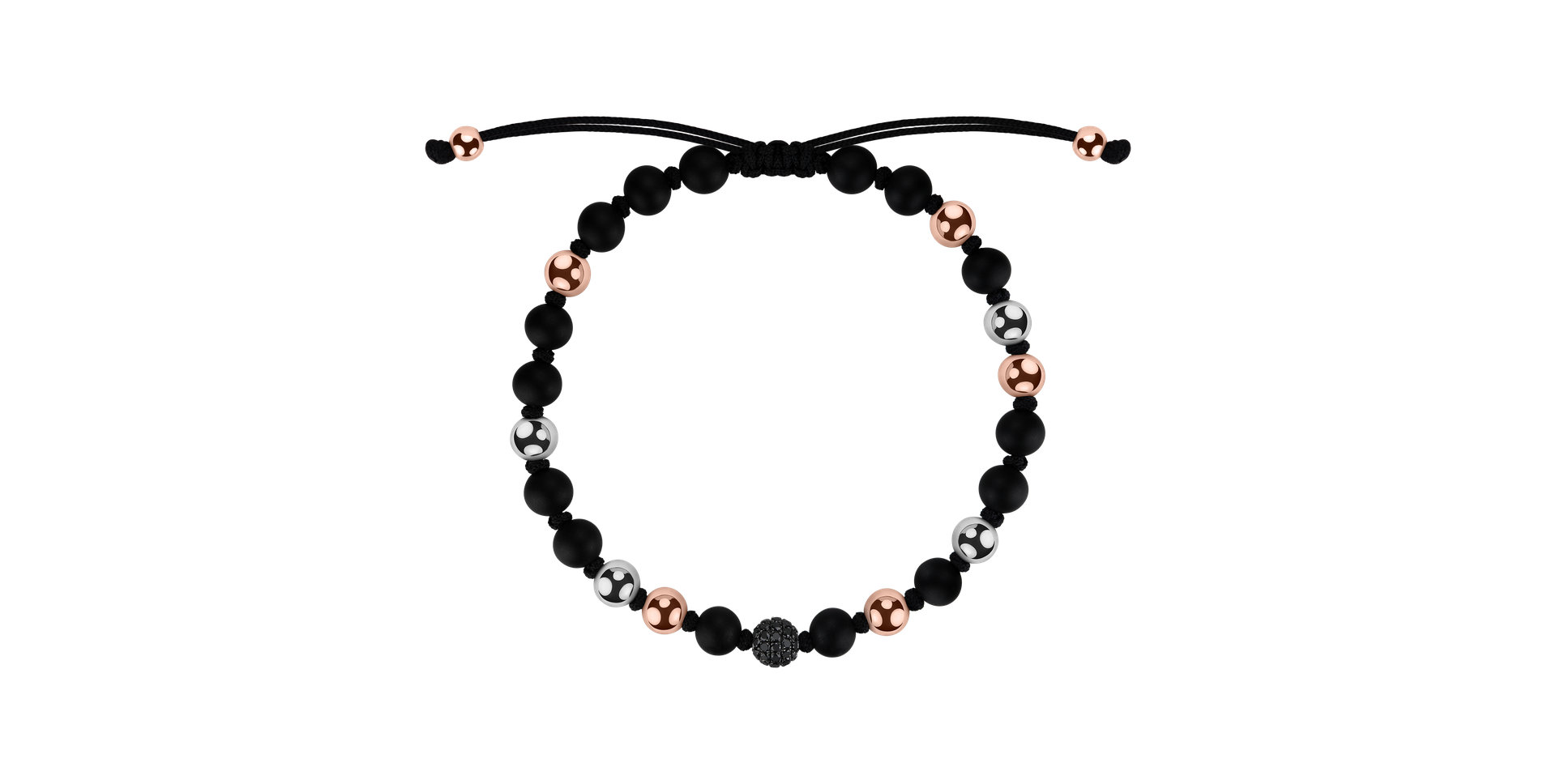 Bracelet with Agate and black diamonds Black Mamba