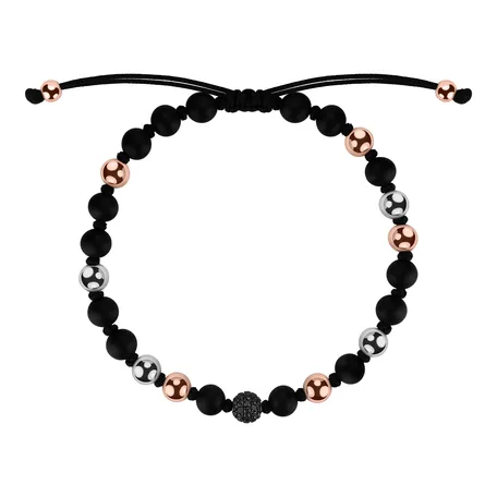 Bracelet with Agate and black diamonds Black Mamba