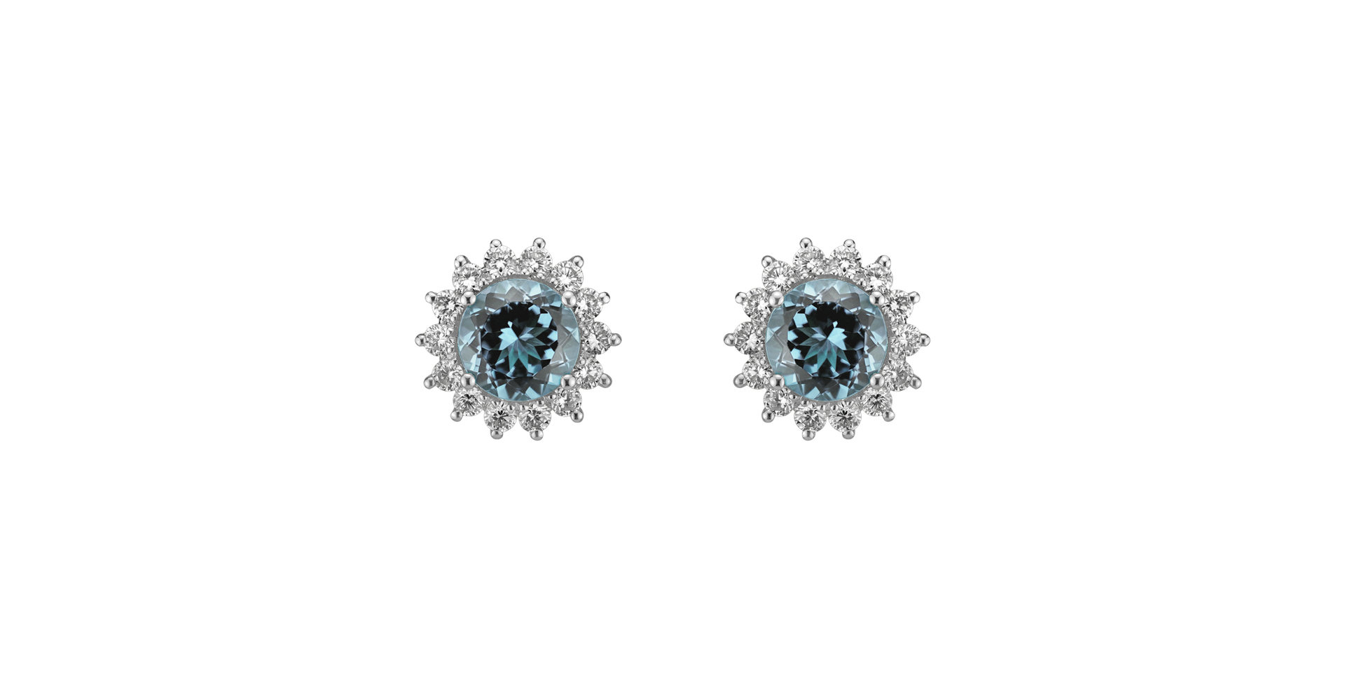 Diamond earrings with Topaz Sky Lilac Flower