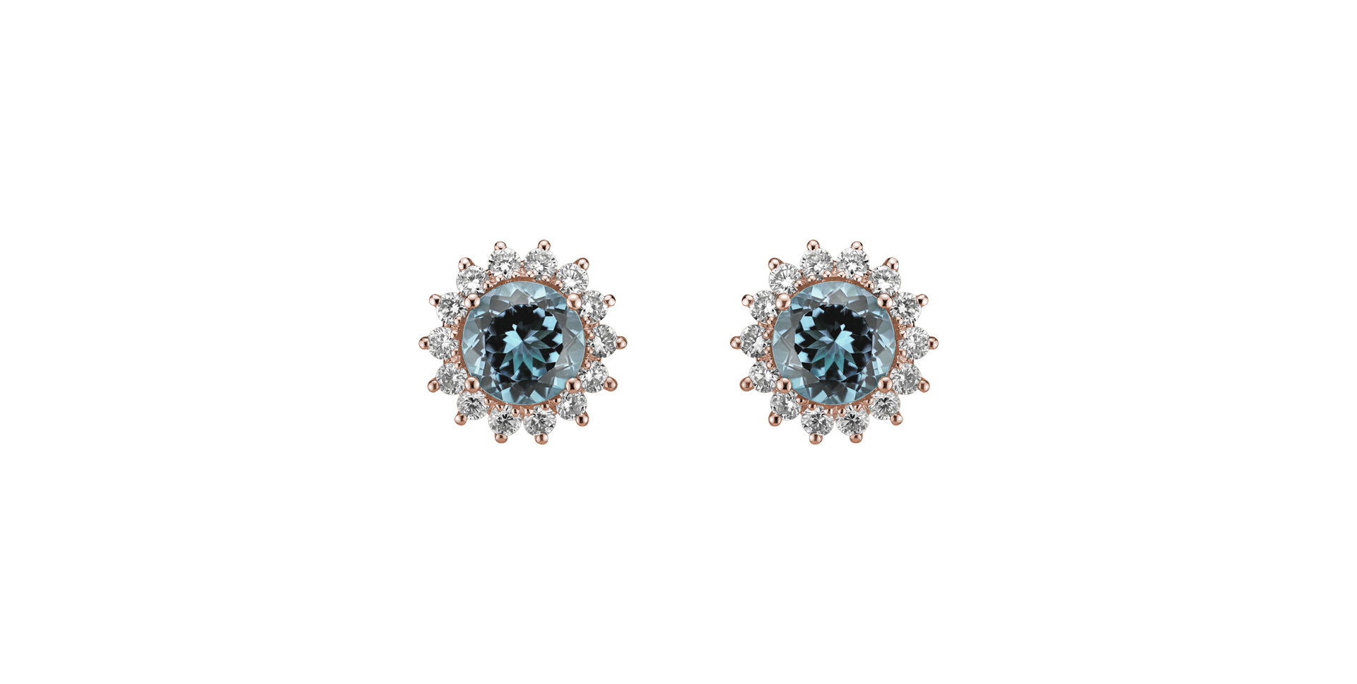 Diamond earrings with Topaz Sky Lilac Flower