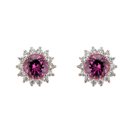 Diamond earrings with Tourmaline Stellar Hope