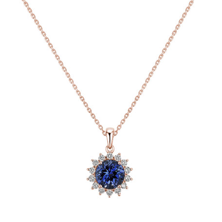 Diamond pendant with Tanzanite Lilac Flower