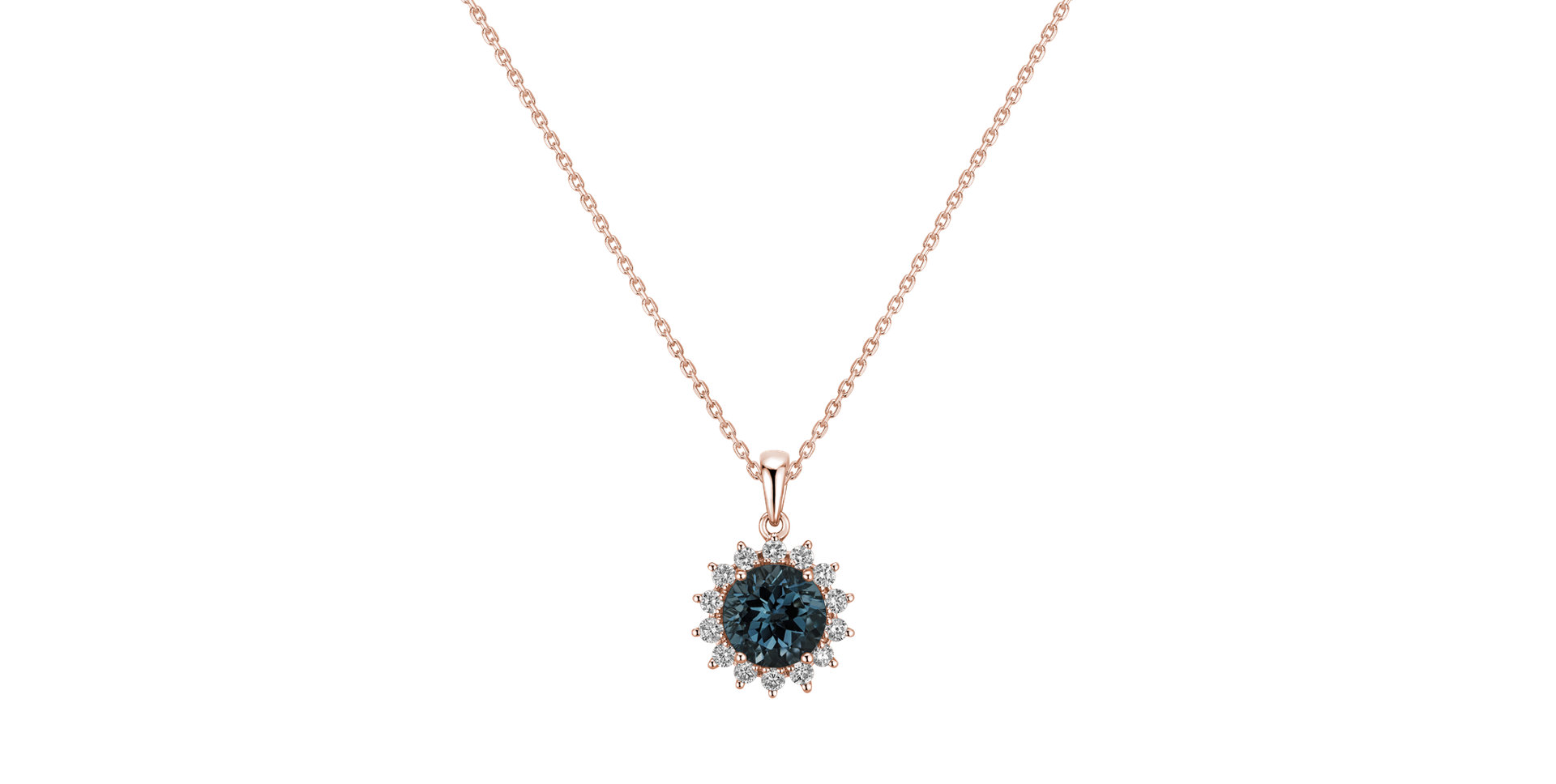 Diamond pendant with Topaz London Lilac Flower