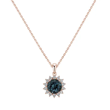 Diamond pendant with Topaz London Lilac Flower