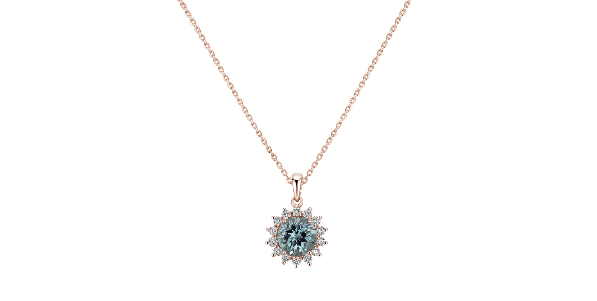 Diamond pendant with Topaz Sky Lilac Flower