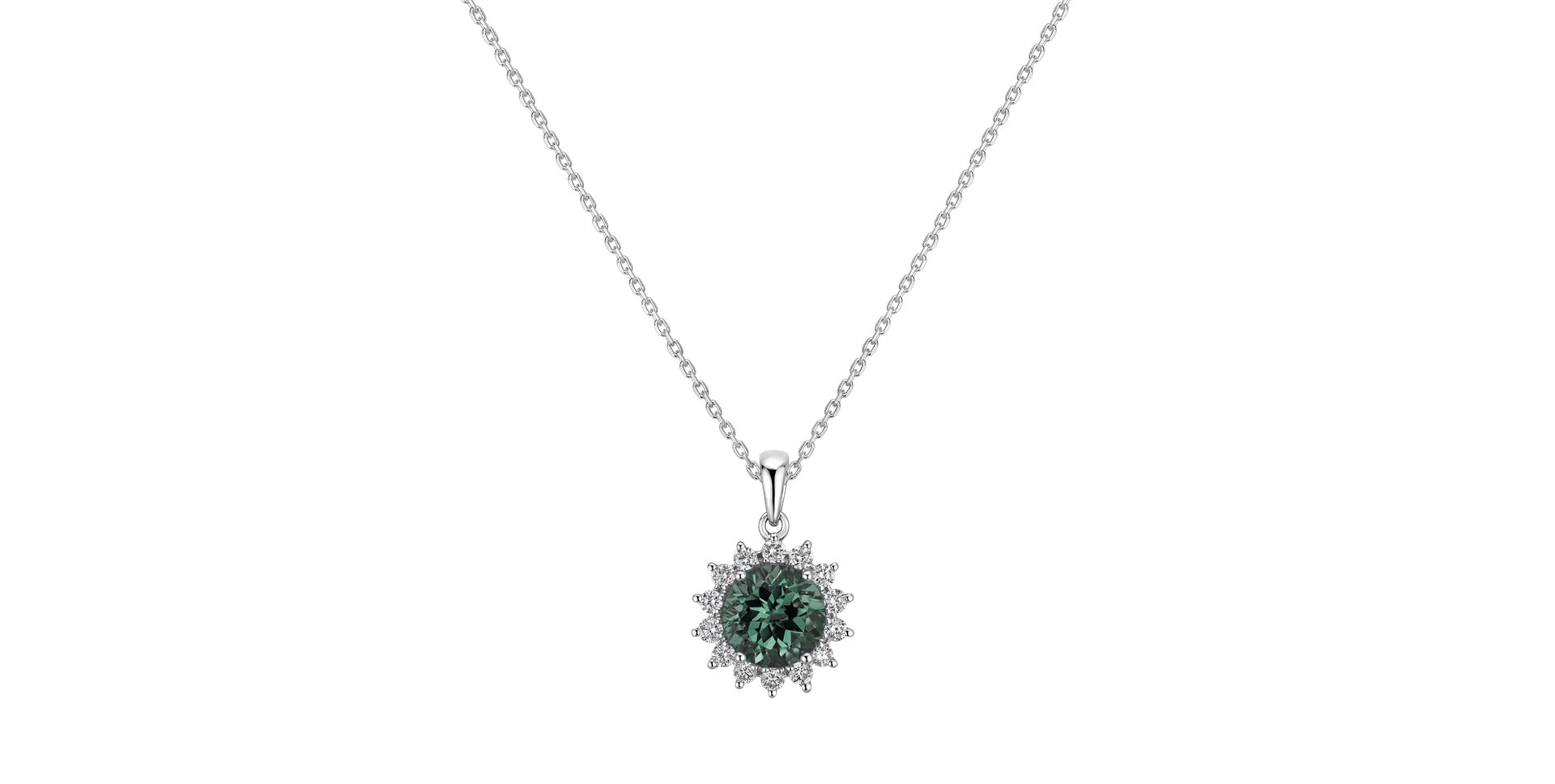Diamond pendant with Turmalinem Magical Flora
