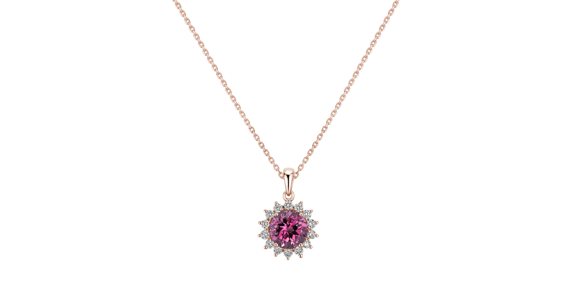 Diamond pendant with Turmalinem Magical Flora