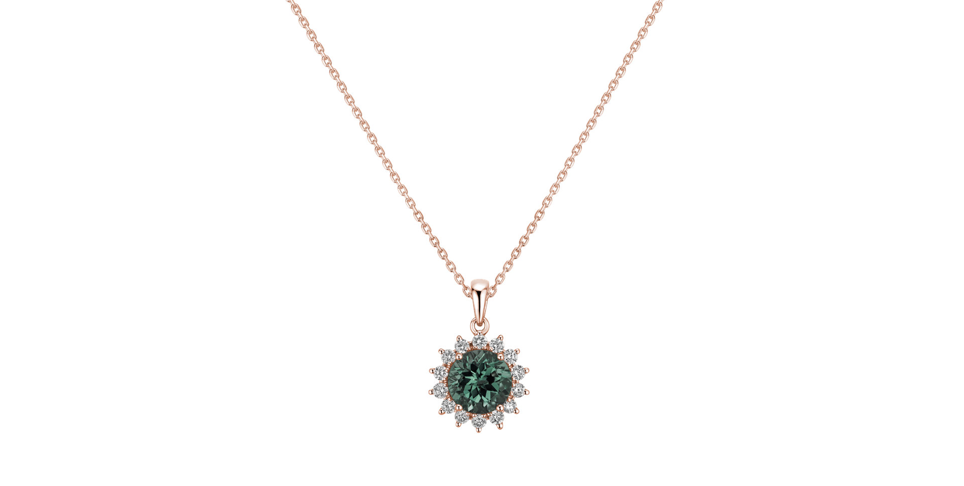 Diamond pendant with Turmalinem Magical Flora