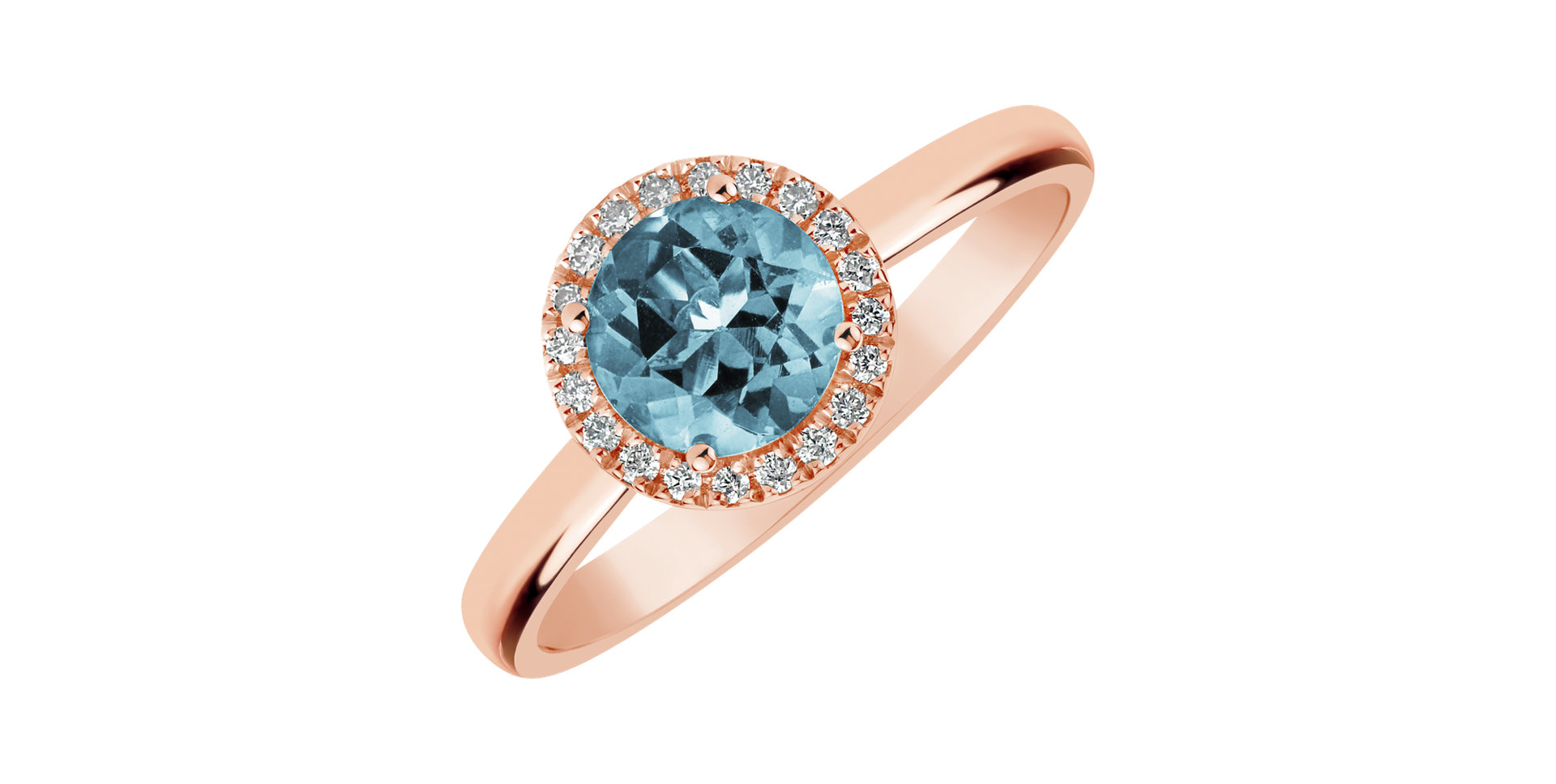 Diamond ring with Topaz Sky Bonbon