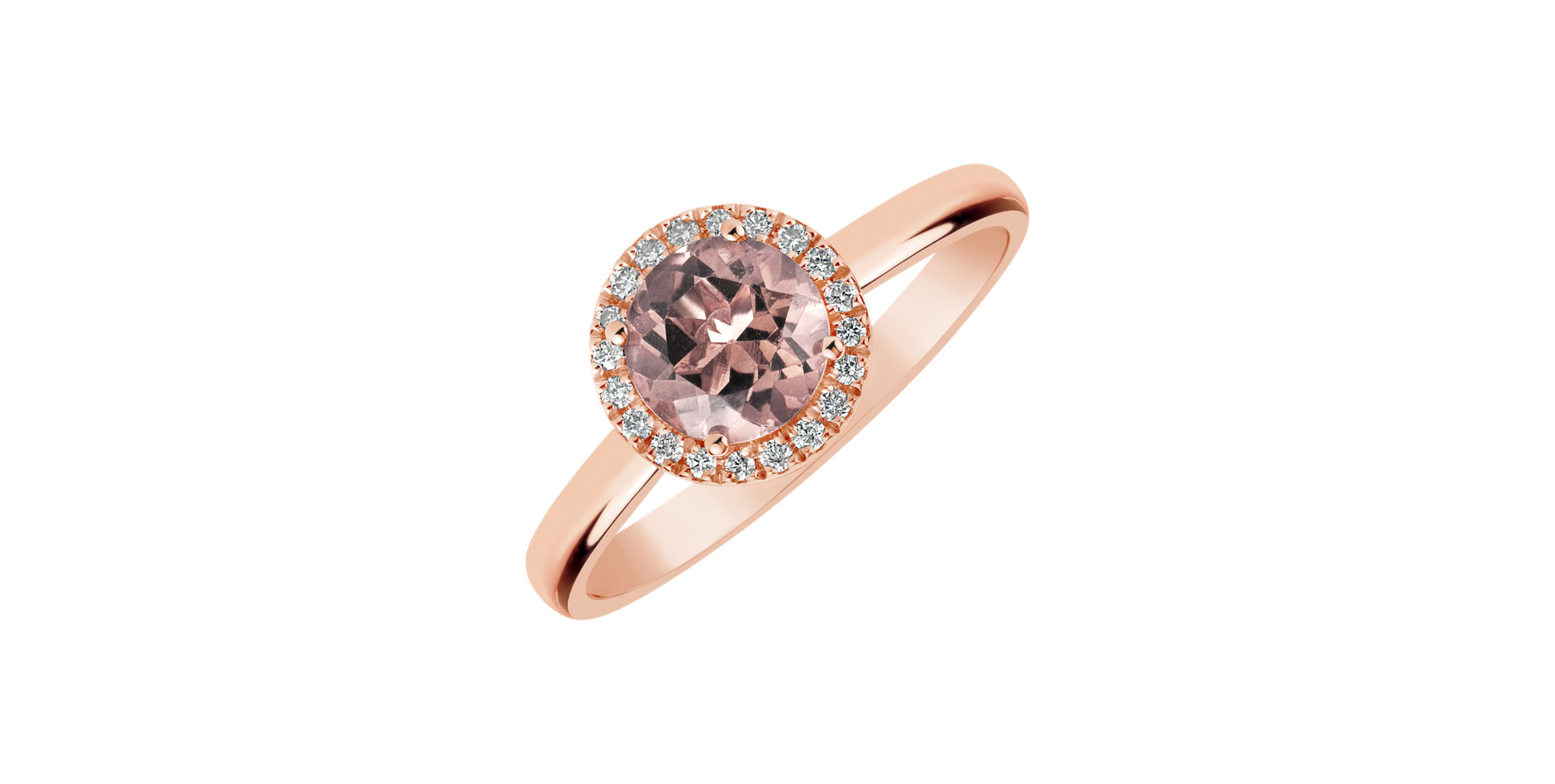 Diamond ring with Morganite Violette