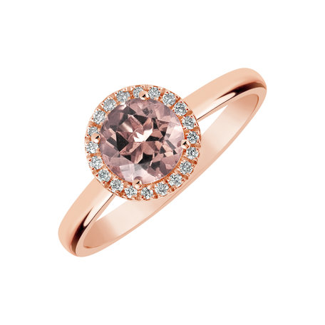 Diamond ring with Morganite Violette