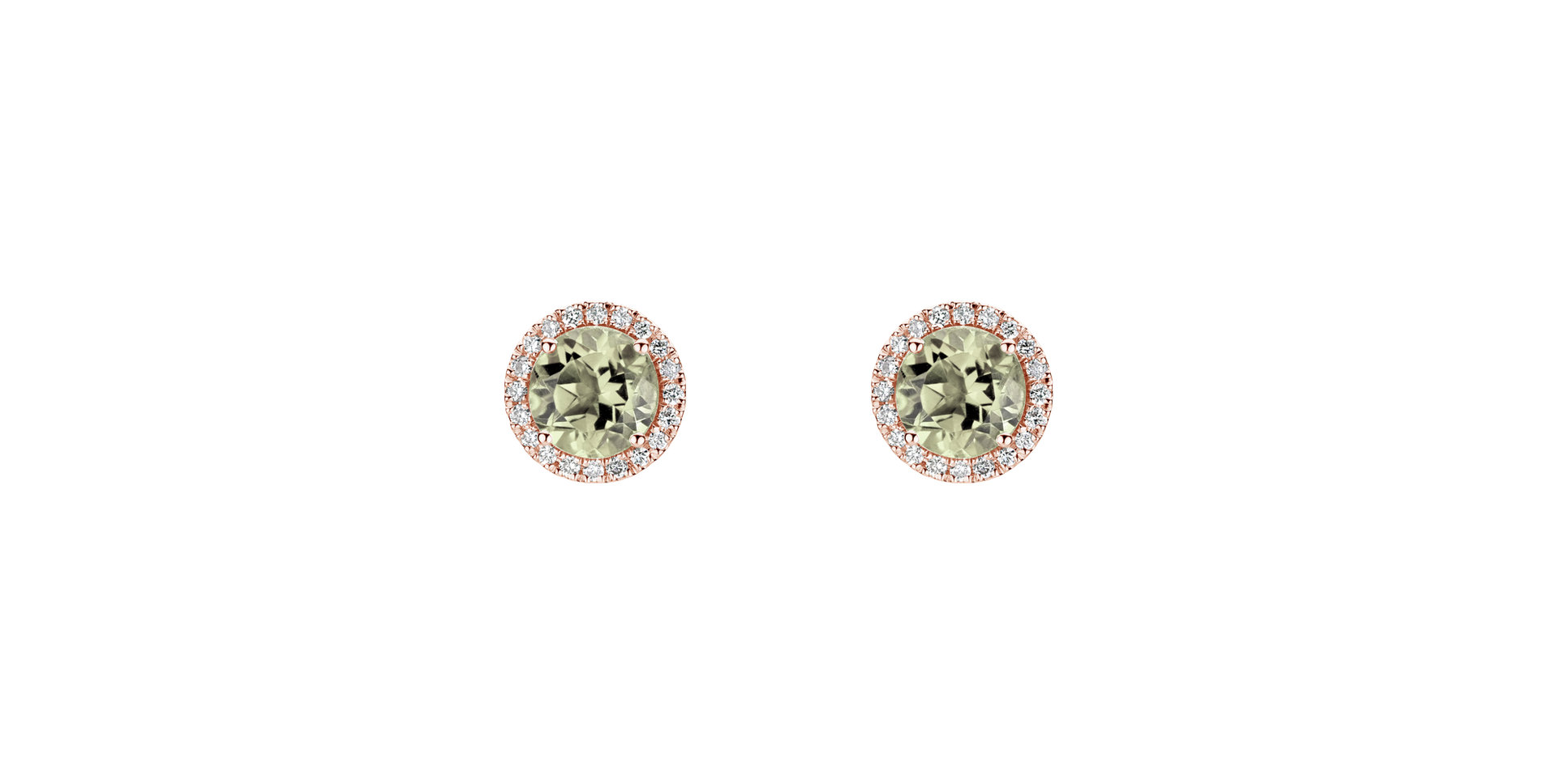 Diamond earrings with Amethyst Green Eternal Sunshine