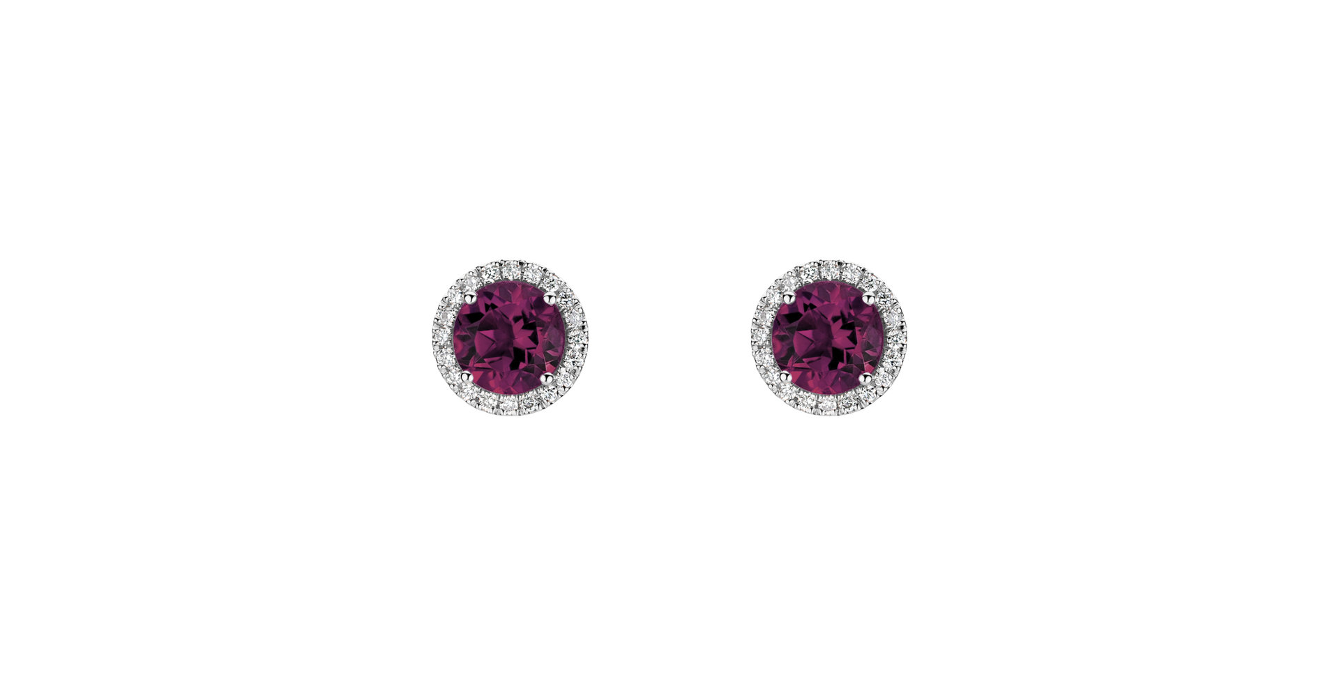 Diamond earrings with Rhodolite Eternal Sunshine