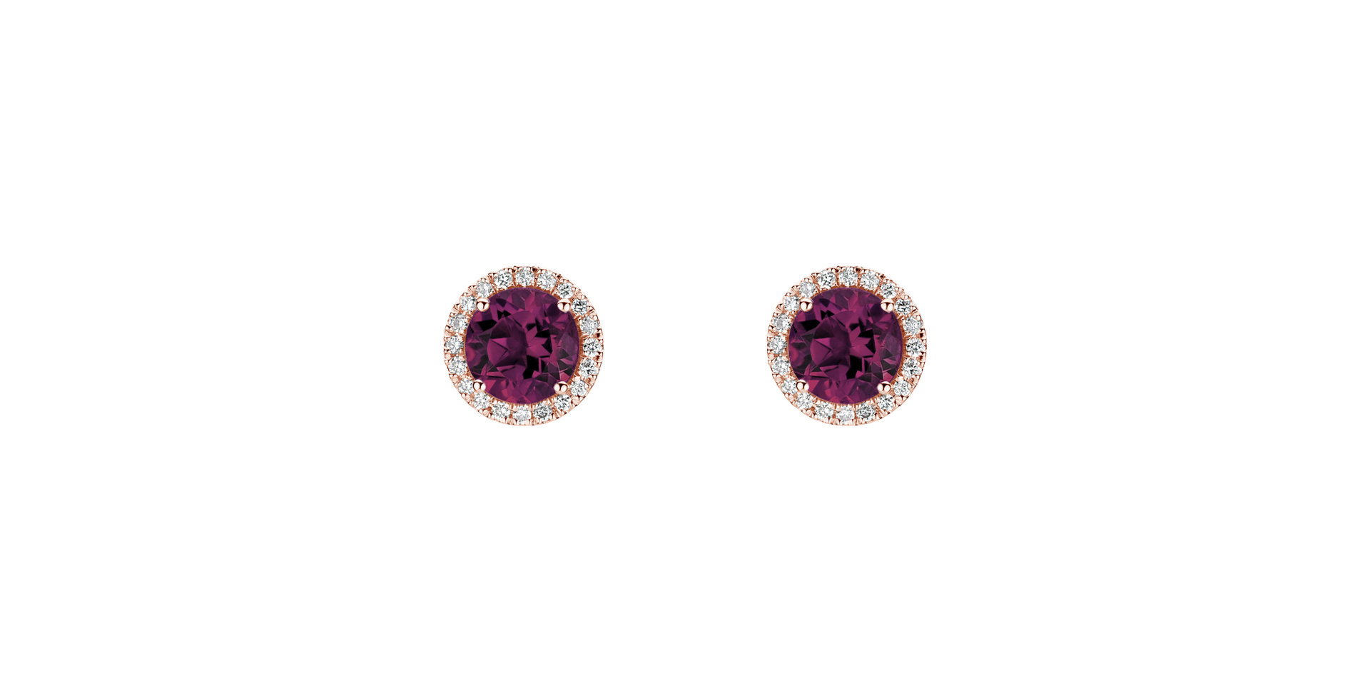 Diamond earrings with Rhodolite Eternal Sunshine