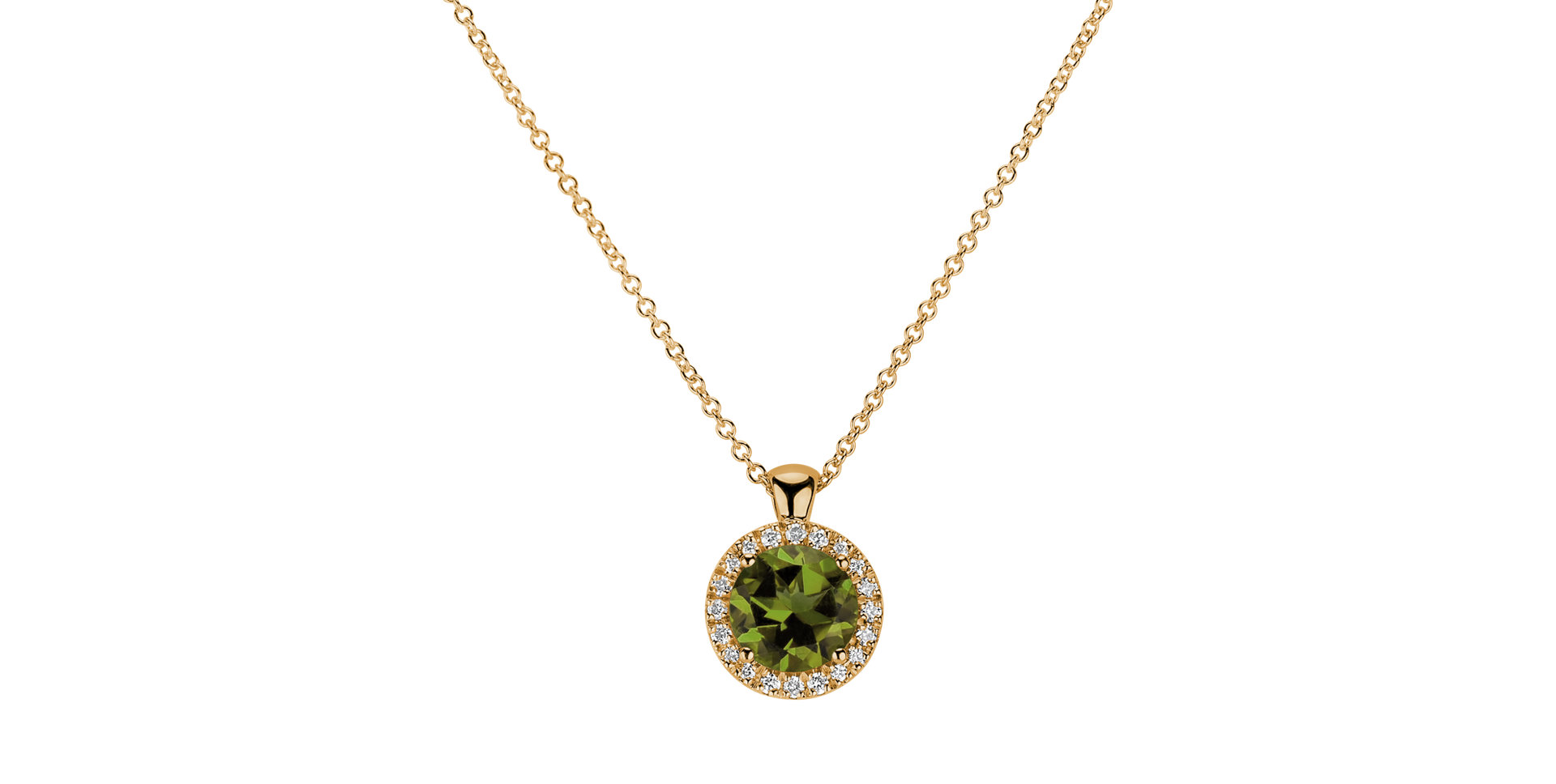 Diamond necklace with Peridot Luxury Bonbon