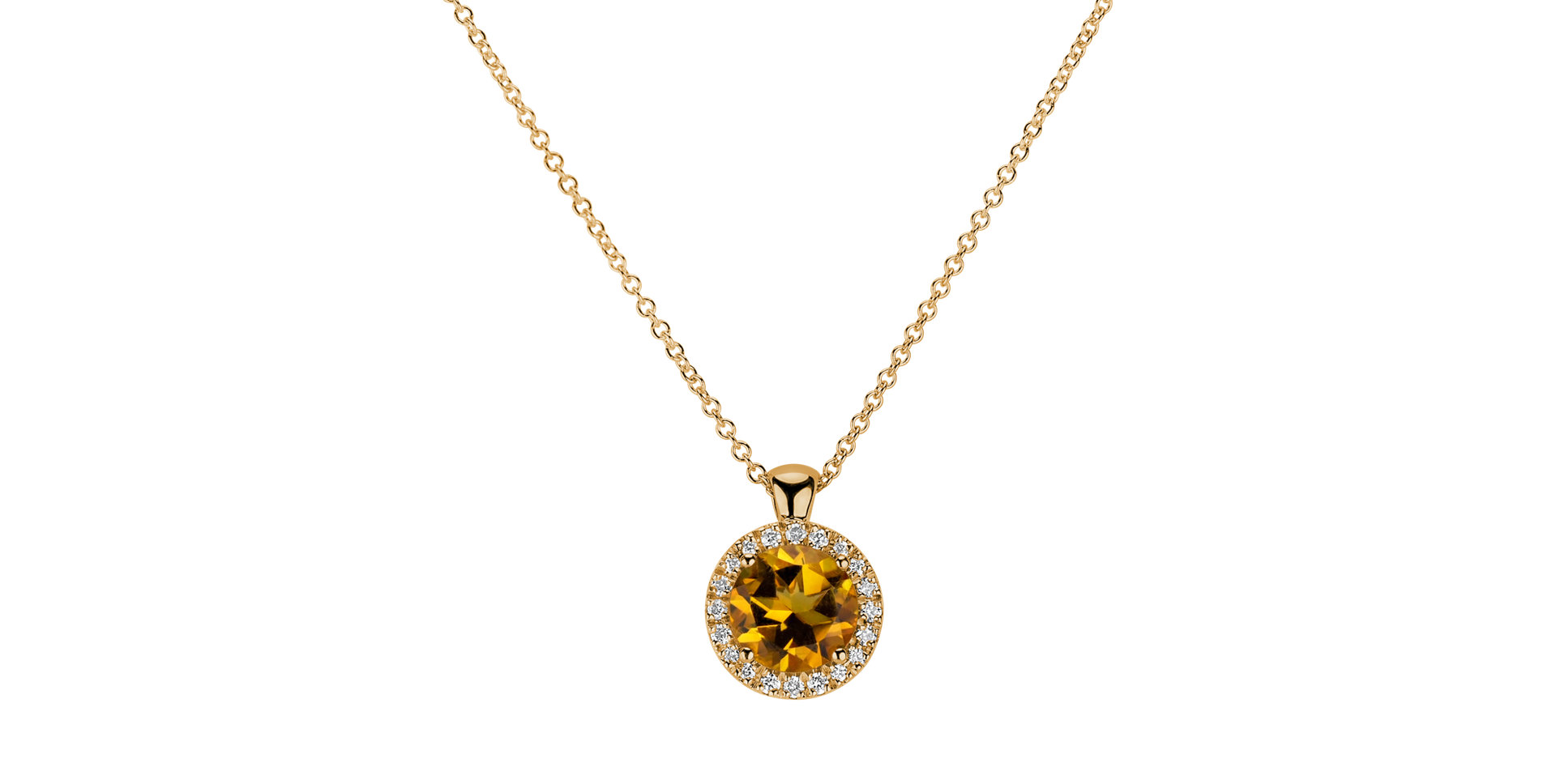 Diamond necklace with Citrine Luxury Bonbon