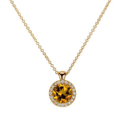 Diamond necklace with Citrine Luxury Bonbon