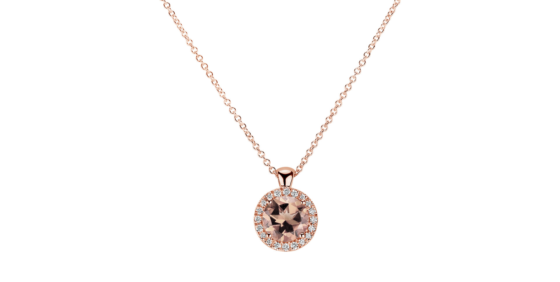 Diamond necklace with Morganite Moondust