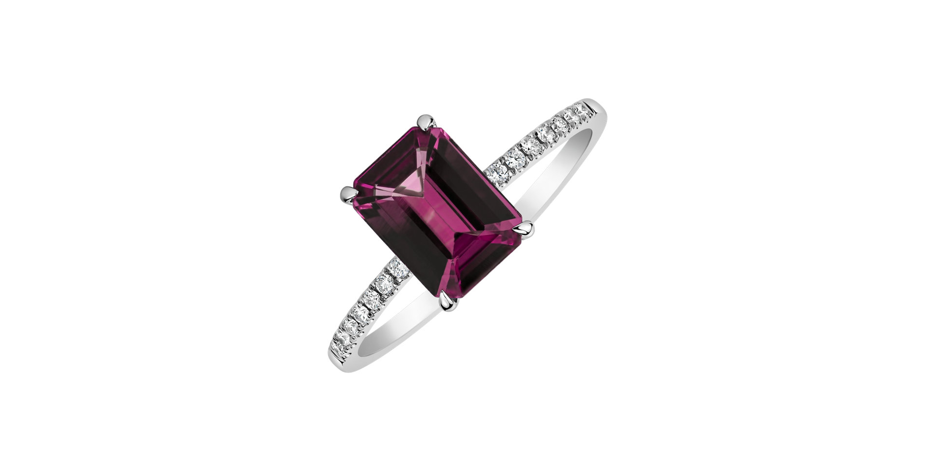 Diamond ring with Rhodolite Perfect Promise