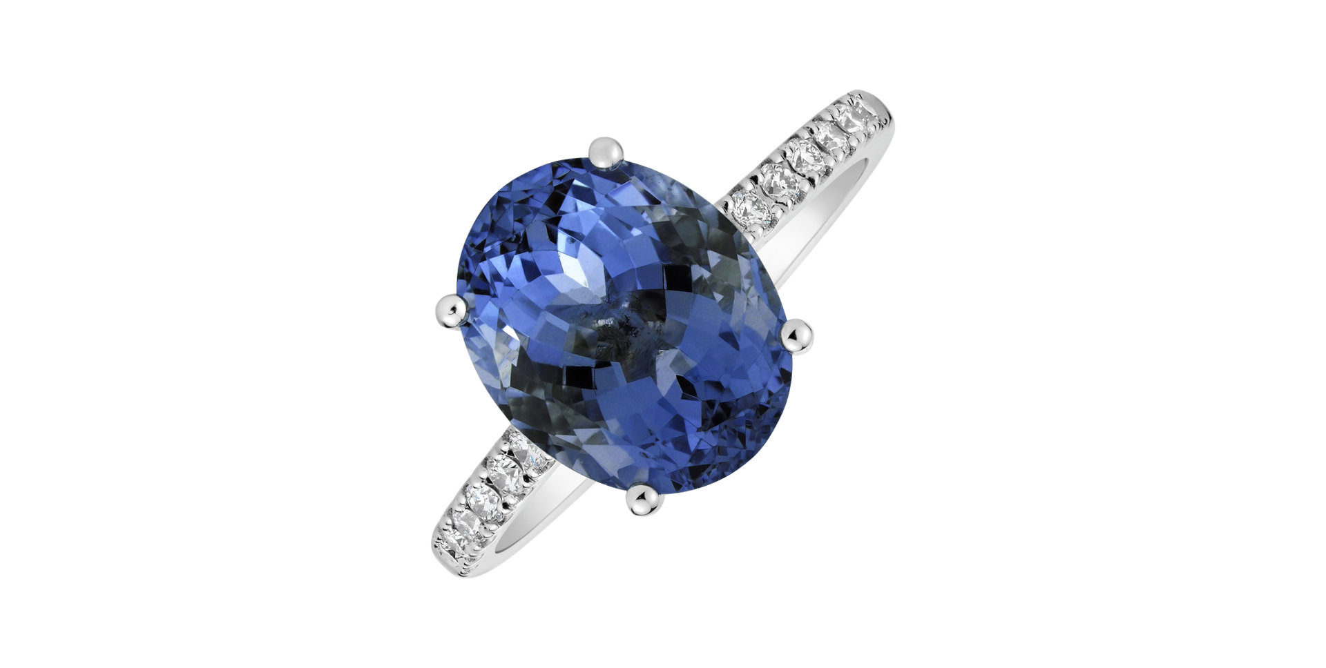 Diamond ring with Tanzanite Playful Glamour