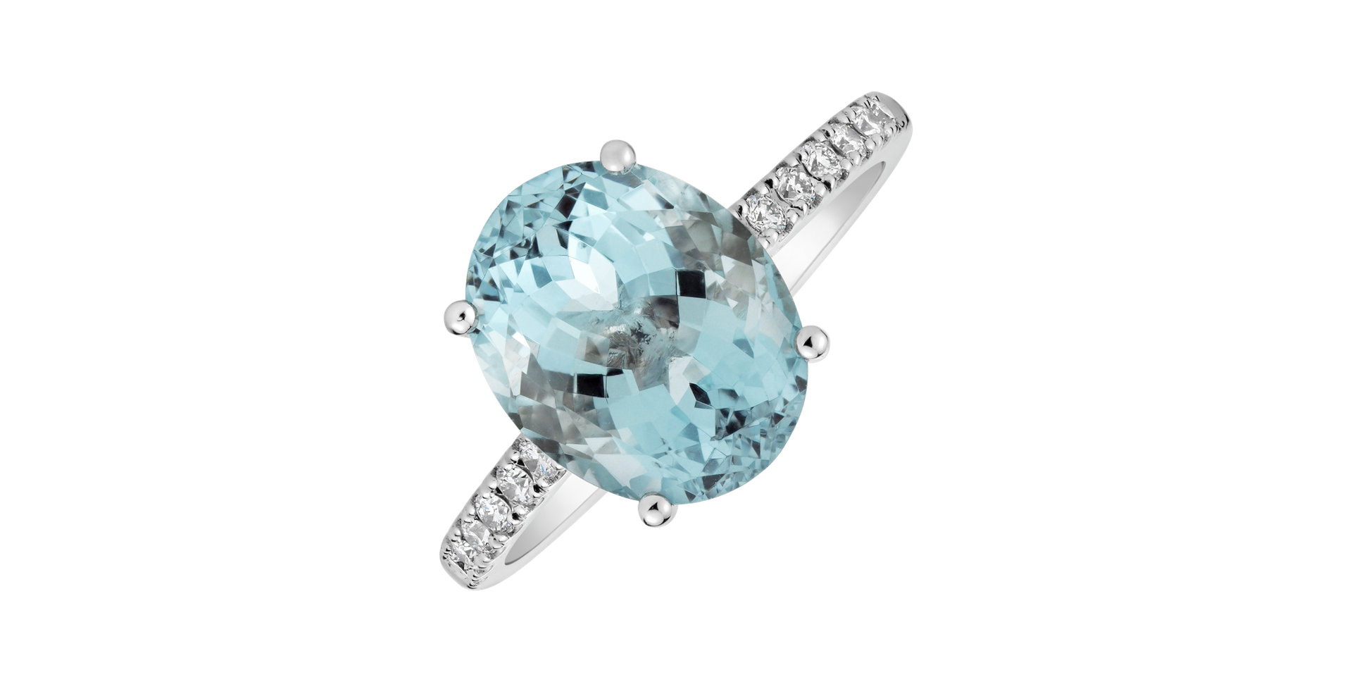 Diamond ring with Topaz Sky Playful Glamour