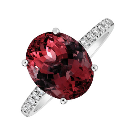 Diamond ring with Rhodolite Playful Glamour