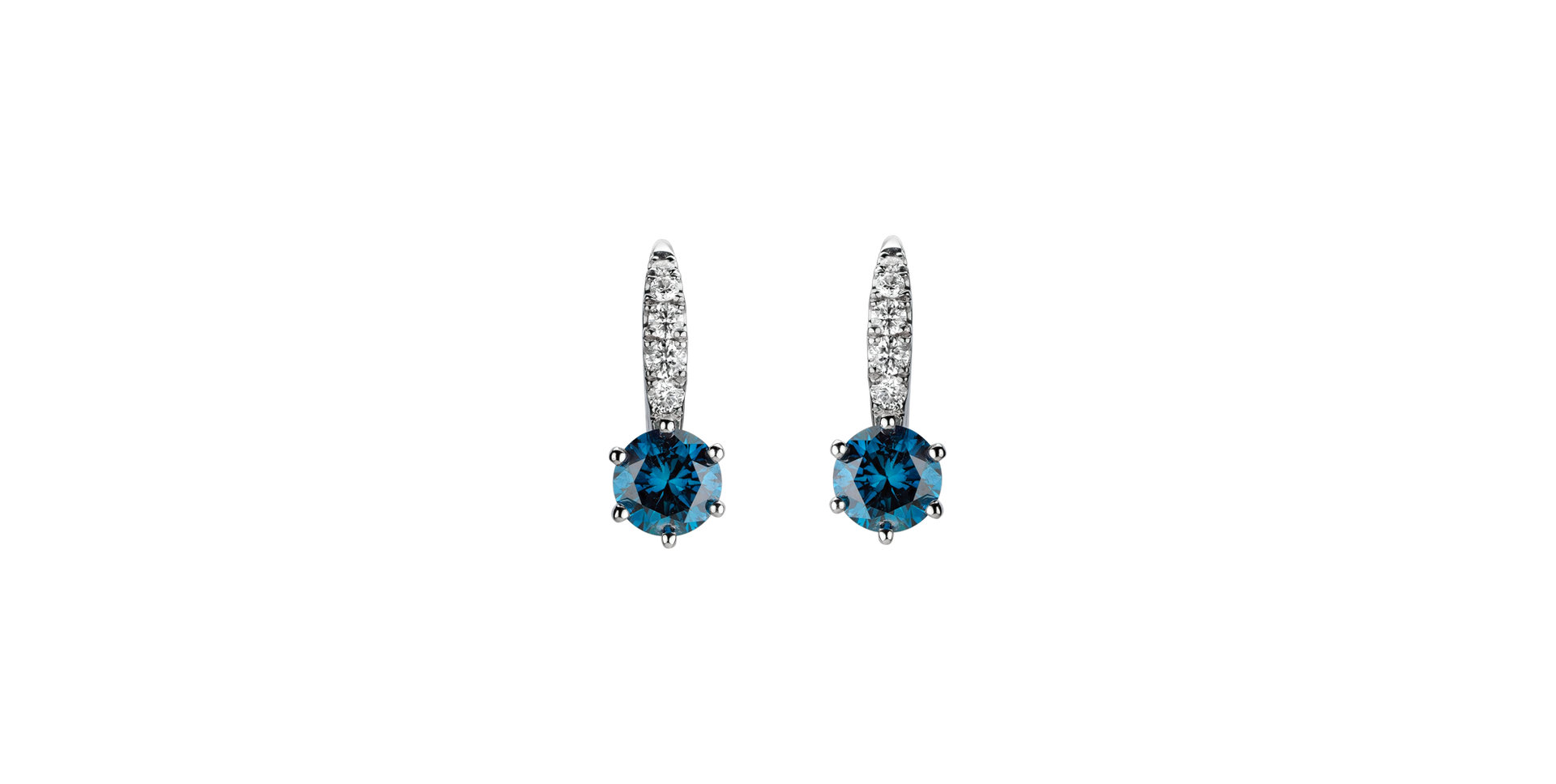 Earrings with blue diamonds and white diamonds Essential Glow