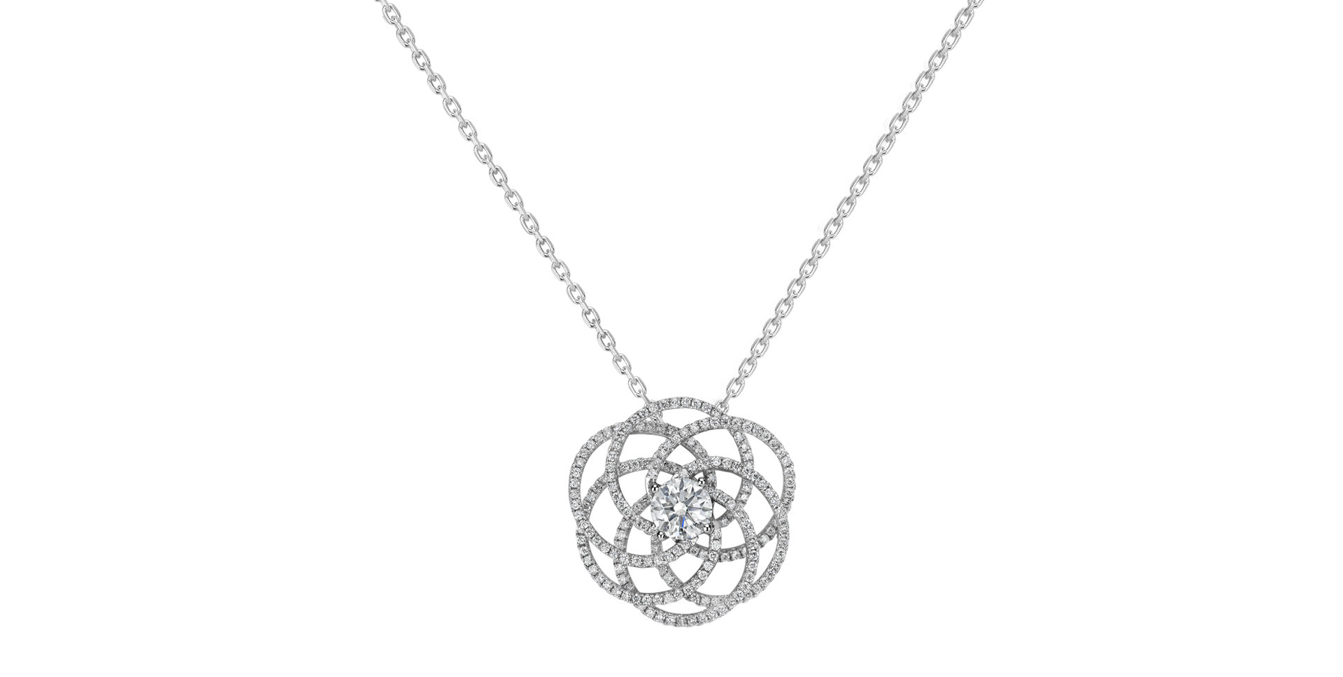 Diamond pendant Glittering Cobweb
