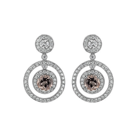 Diamond earrings with Morganite Barbarosa
