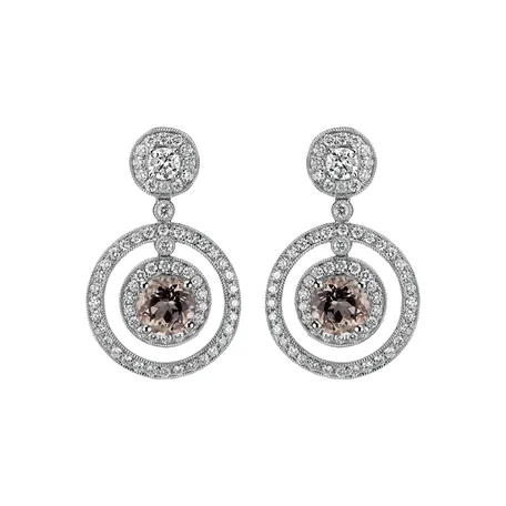 Diamond earrings with Morganite Barbarosa