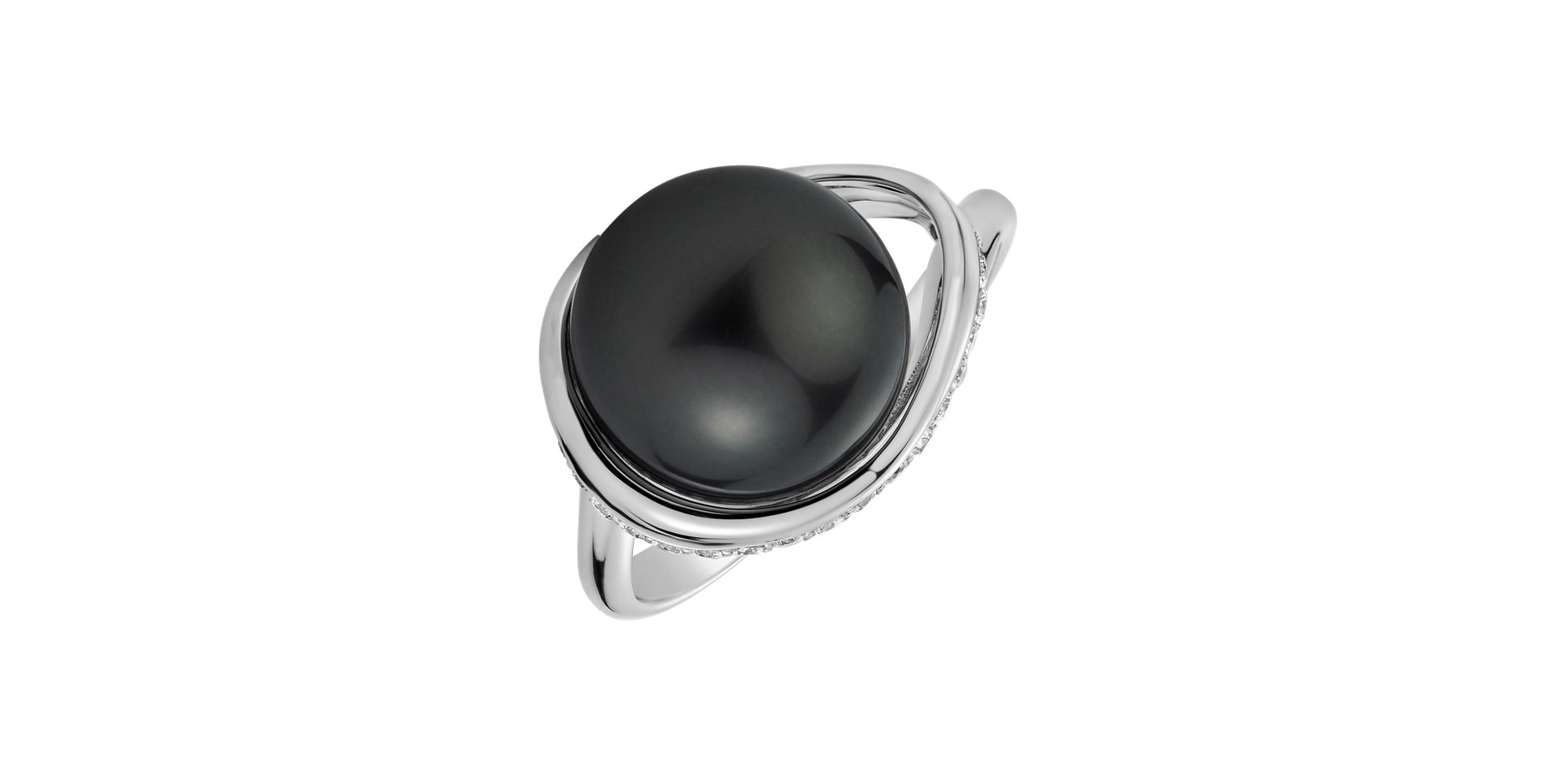 Diamond ring with Pearl Sacred Depth