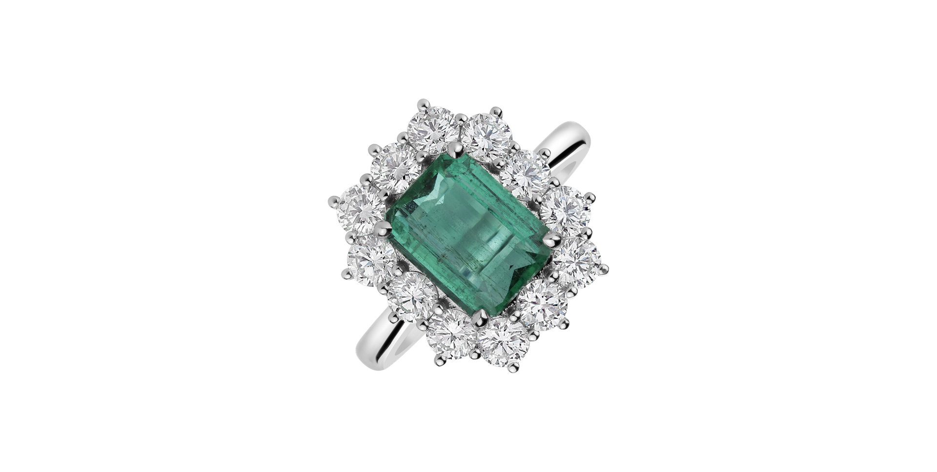 Diamond ring with Emerald Denisse