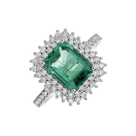 Diamond ring with Emerald Euphoric Care