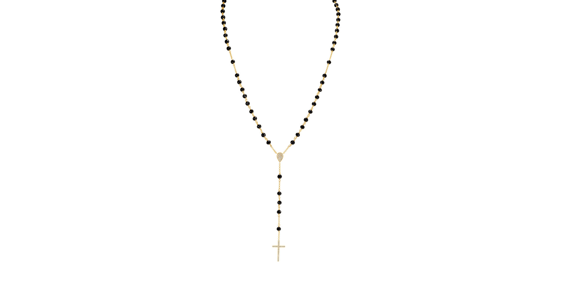 Necklace with black diamonds Elegant Cross