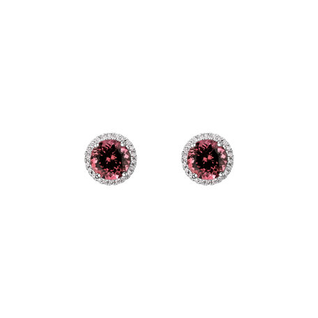 Diamond earrings with Tourmaline Royal Galaxy