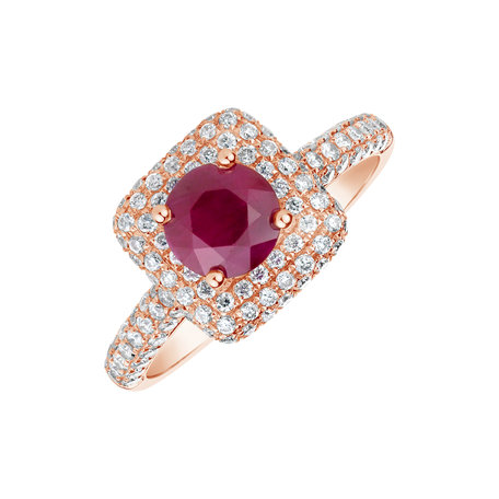 Diamond ring with Ruby Verona