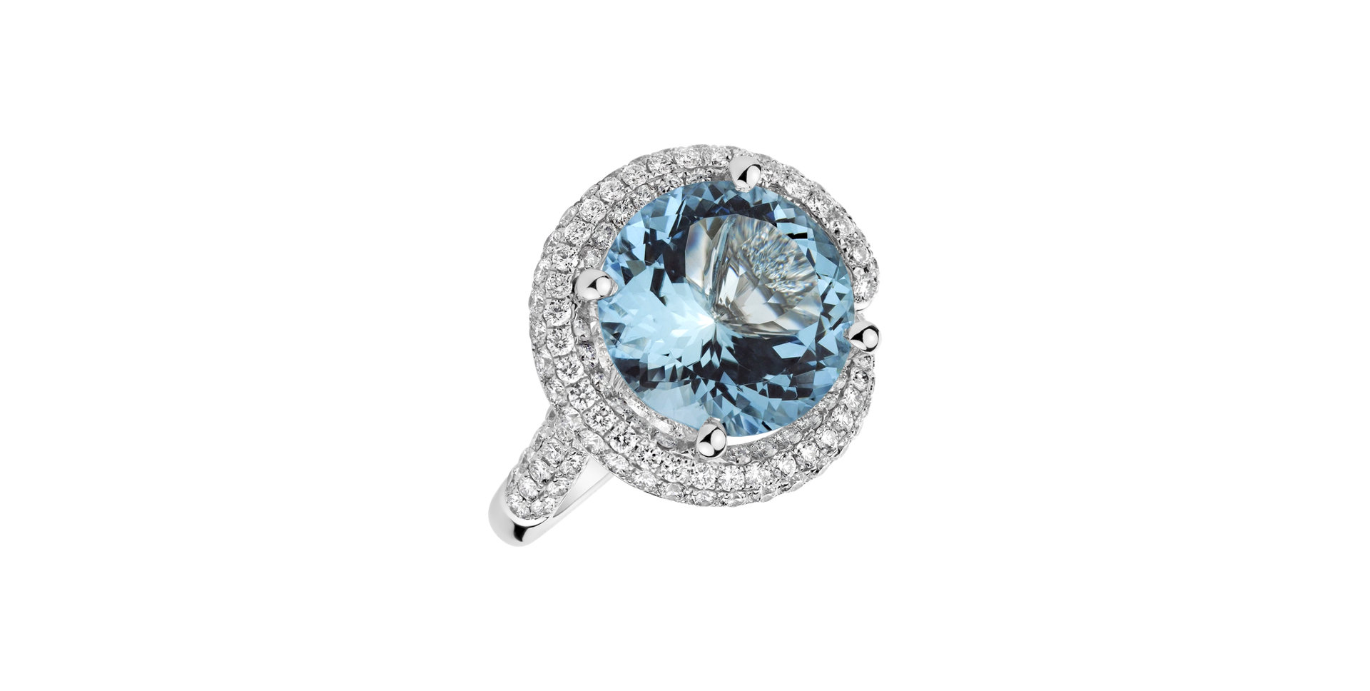 Diamond ring with Aquamarine Chandler